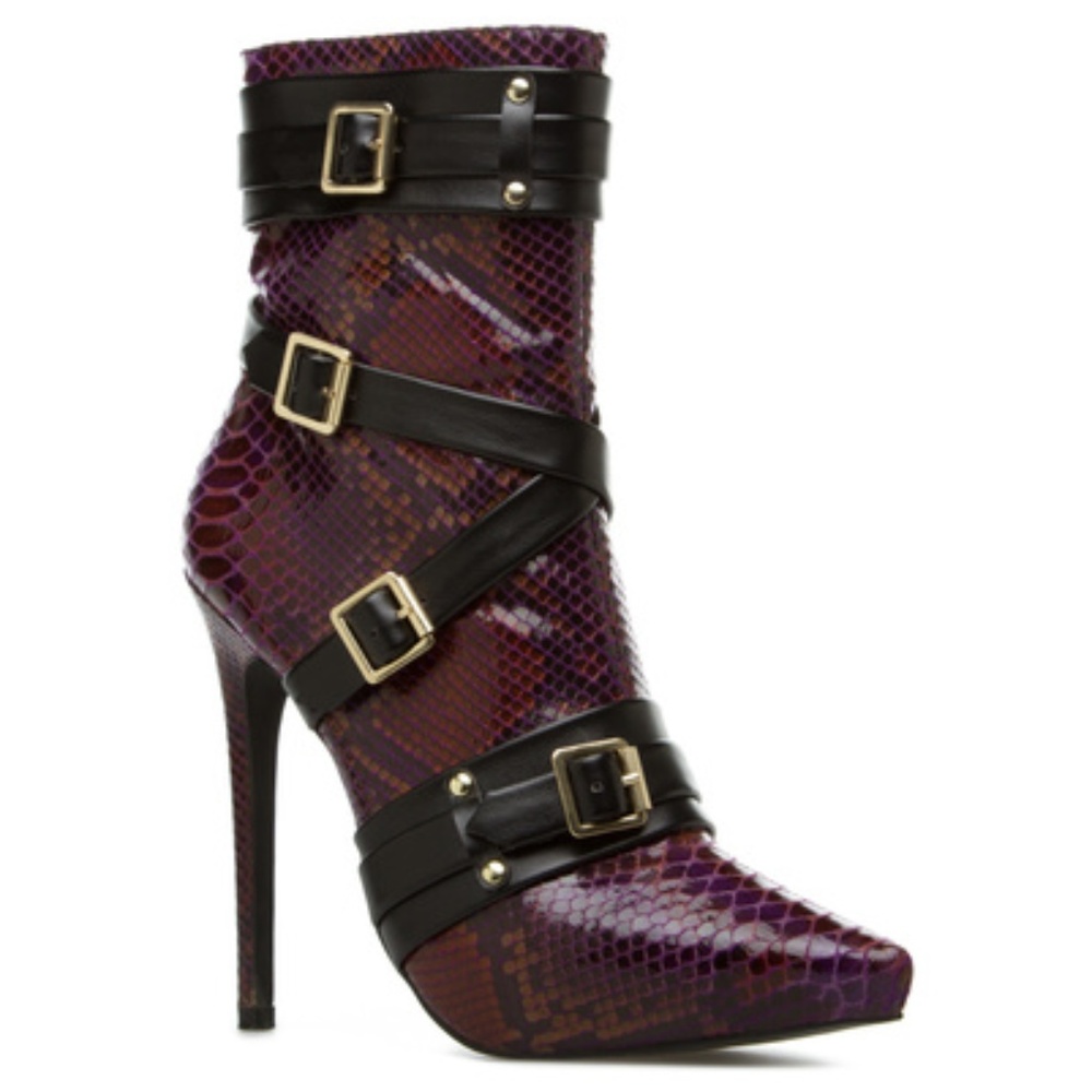 Justfab Corsia Python Snake Booties - image 2